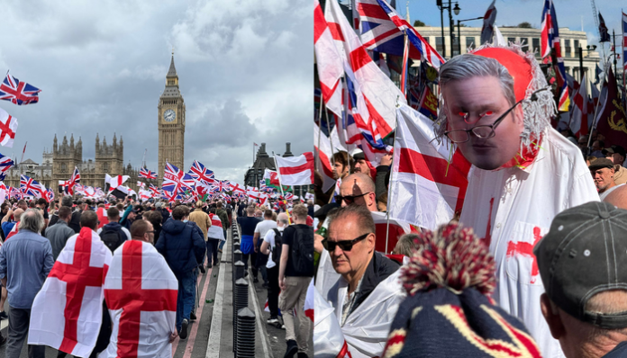 Anti-immigration protests held in the UK by far-right activist Tommy Robinson.