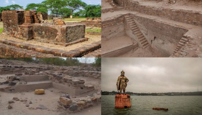 Ancient India’s engineering marvels include Kallanai dam, Bhojtal, Dholavira reservoirs, Mauryan highways and Poompuhar port showing advanced city building skills.