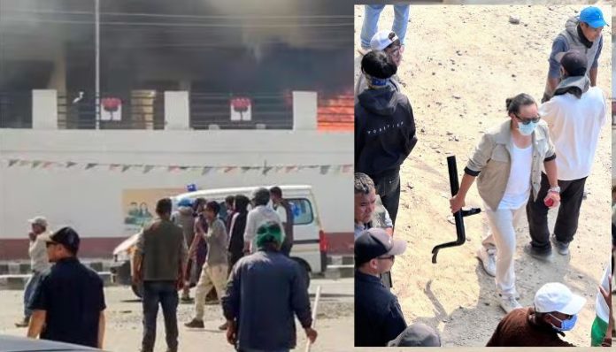 Protesters torch BJP office in Leh during statehood protest, police van burnt, clashes erupt, Sonam Wangchuk ends hunger strike urging peace and restraint.
