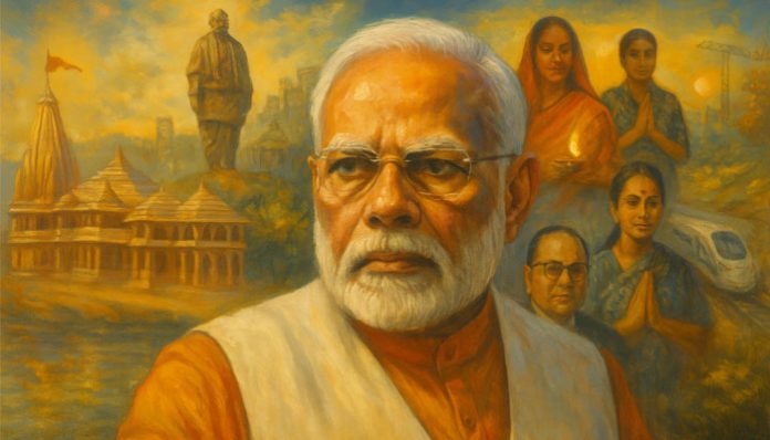 PM Modi 75th birthday highlights India’s decade of transformation in security, culture, SC ST empowerment, middle-class reforms and women’s progress.