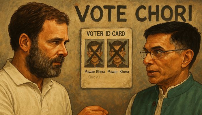 Pawan Khera duplicate voter IDs controversy exposes Congress hypocrisy on vote chori claims and electoral integrity failures.