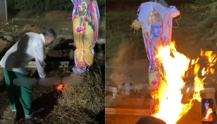 Tamil Nadu: Extremists burn effigy of Lord Ram, raise slogans hailing Ravan, 4 arrested after video of desecration of Hindu deity goes viral
