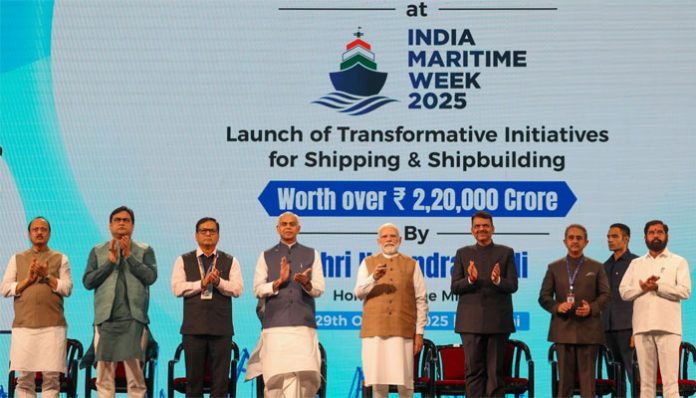PM Modi discusses India’s maritime transformation highlighting port modernisation and seafarer growth.