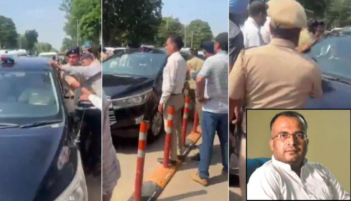 Chandigarh police and Haryana police had a clash over the arrest of Navneet Chaturvedi.
