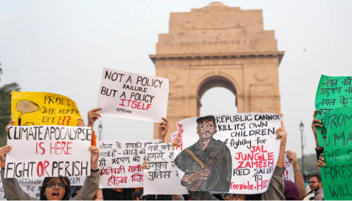 Urban Naxals exalt Maoist Hidma by using the Delhi pollution protest.
