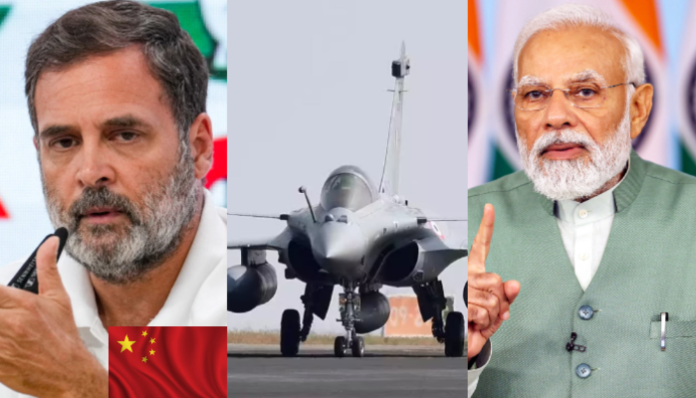 Congess and Rahul Gandhi promoted Chinese propaganda regarding Rafale jets.