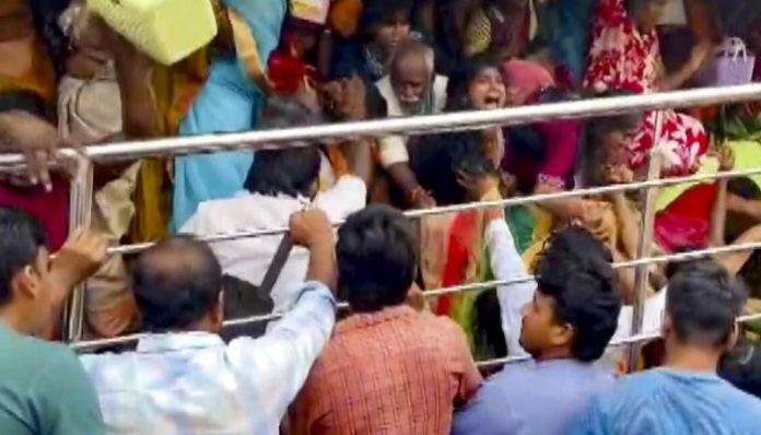 Devotees gather at Venkateswara Swamy temple in Andhra Pradesh where overcrowding led to a deadly stampede.