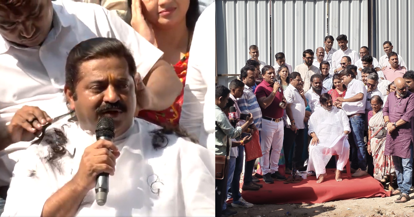 BJP MLA Cuts Hair After Solving Water Crisis