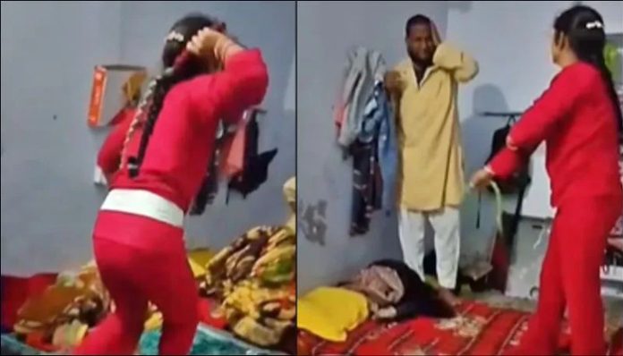 A woman thrashed a Maulana in Amethi after he raped her daughter.
