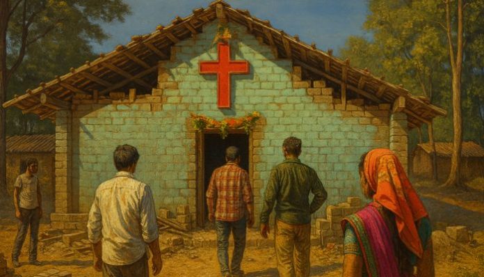 An illegal church has surfaced on tribal property alongside conversions of tribals in a hamlet in Surat.