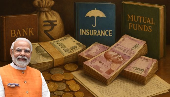 PM Modi highlights the scale of unclaimed money in India and explains how citizens can recover forgotten deposits, insurance payouts, mutual fund folios and dividends using official portals.