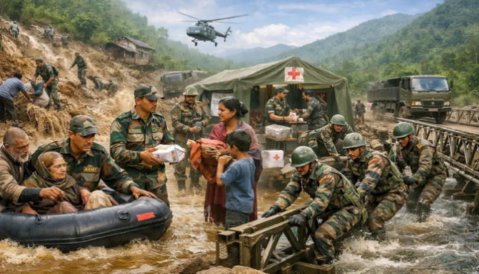 The Indian Army plays the role of first responder in disaster relief.