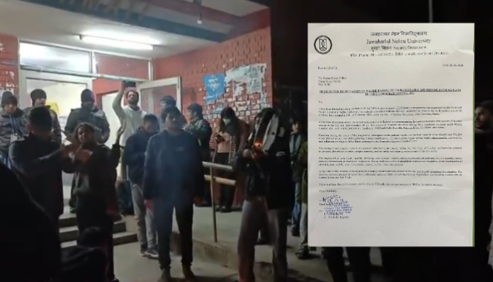 JNU demands action after inflammatory chants against PM Modi and Amit Shah are chanted by left-wing students.