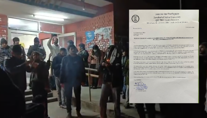 JNU demands action after inflammatory chants against PM Modi and Amit Shah are chanted by left-wing students.