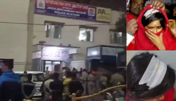 Stones were hurled at a Hindu procession, injuring two persons, including a kid.