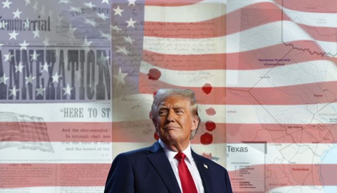 The United States used money, power and take overs to increase its territory.