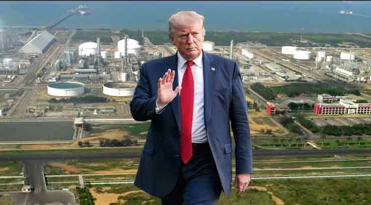 Trump says Venezuela will give 50 million barrels of oil to US and he will control the money after selling it, claims the country will purchase only American products