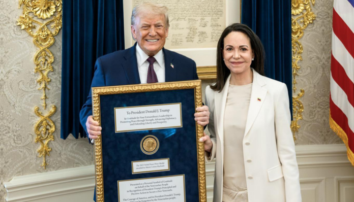 Machado won the Nobel Peace Prize last year.
