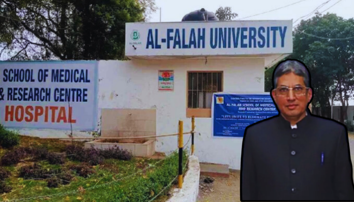 Al Falah University Chairman Jawad Ahmed Siddiqui arrested.