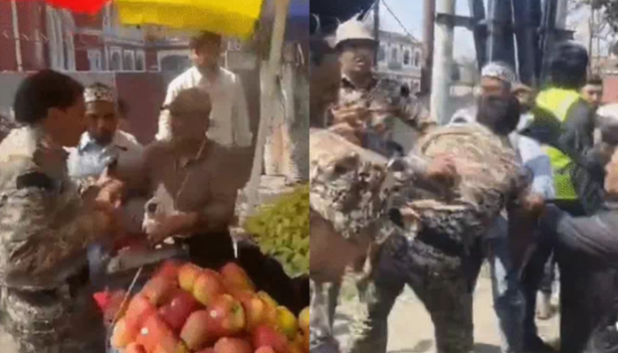 Municipal corporation team attacked by fruit vendors in Aligarh.