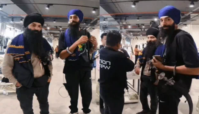 Two Sikhs carrying swords entered a Zudio store in Manipur.