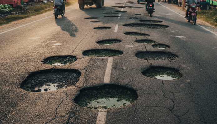 Pothole-related deaths in India increased 53% over five years.