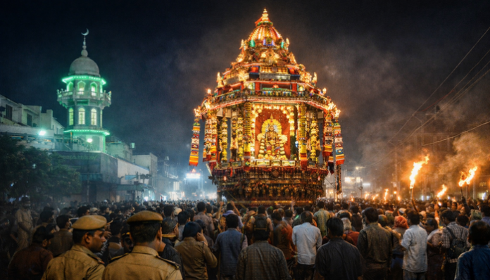 Hindu religious procession stopped by Muslims in Tamil Nadu.