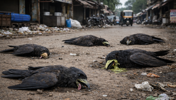 Tamil Nadu is on high alert after hundreds of crows died of bird flu.