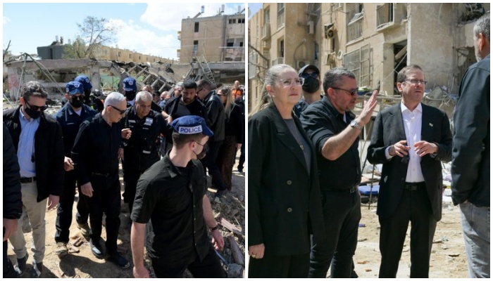 Netanyahu visits Arad and Dimona, towns near Negev nuclear facility where Iranian missiles hit