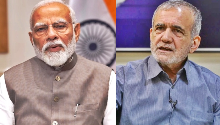 PM Modi speaks on the phone with Masoud Pezeshkia, the president of Iran.