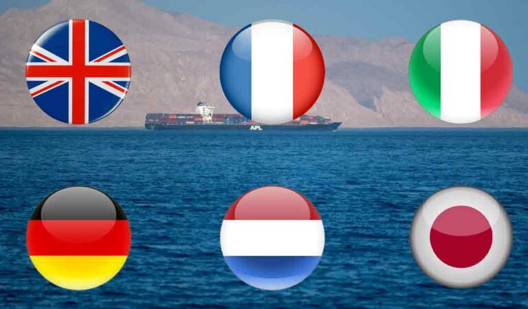 The United Kingdom, France, Germany, Italy, the Netherlands and Japan are ready to support efforts to protect shipping through Strait of Hormuz, issue a joint statement