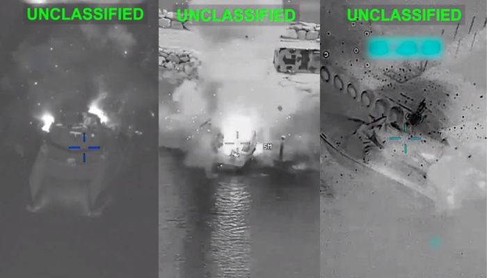 The US has struck several Iranian vessels.