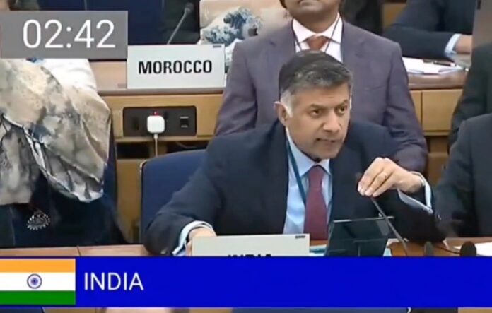 India's Permanent Rep to the UN Vikram Doraiswami at IMO session