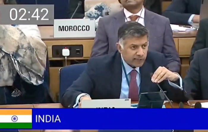 India's Permanent Rep to the UN Vikram Doraiswami at IMO session