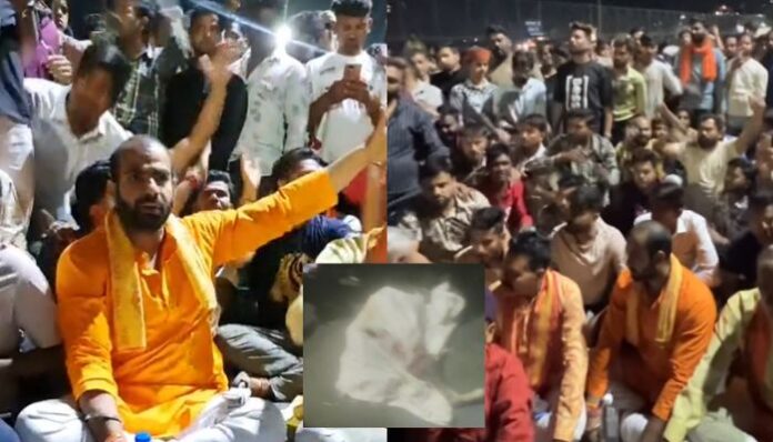 Protesters block road after cow remains found outside Bhopal temple