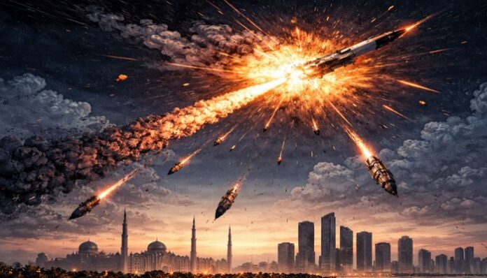 Missile debris falls in Abu Dhabi after interception, injuring Indian national