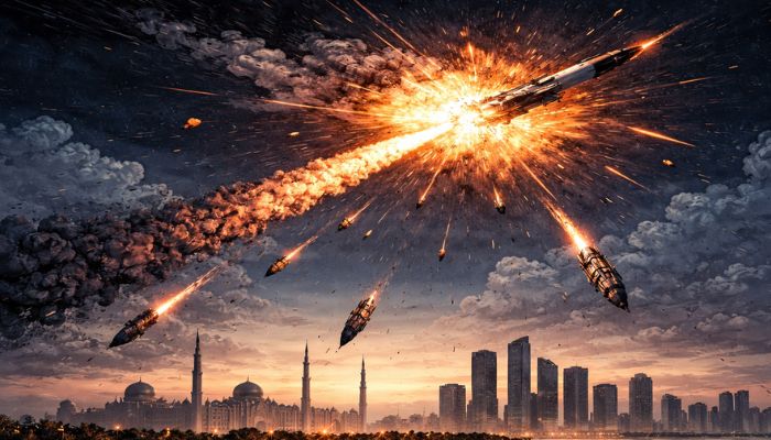 Missile debris falls in Abu Dhabi after interception, injuring Indian national