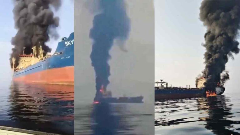 Iran bombs tanker from its own shadow fleet for ‘illegally passing’ through Strait of Hormuz, 20 crew members including 15 Indians rescued as the vessel continues to sink