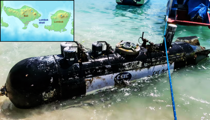 The Chinese was found in the Lombok Strait last week.