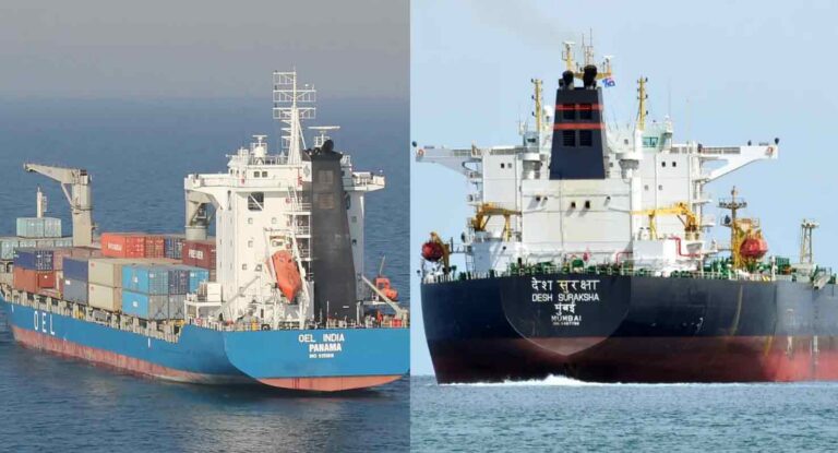 Indian cargo ship Bhagya Laxmi and crude tanker Desh Suraksha return to Persian Gulf after Iran denied permission to cross Strait of Hormuz, several other vessels stuck