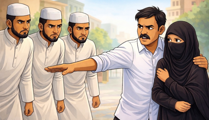 A man opened fire at three Muslim men who harassed his sister in Mumbra.
