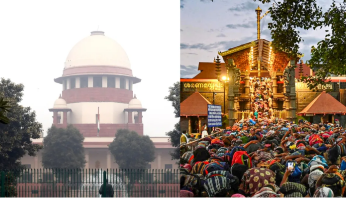 The Modi government favours preventing women of menstrual age from entering the Sabarimala temple.
