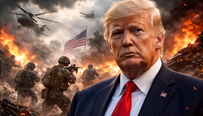Donald Trump threatens other countries with violence and conflict.