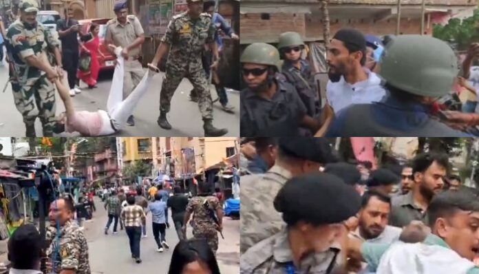 CRPF personnel detain TMC goons and control clashes during Bengal polling