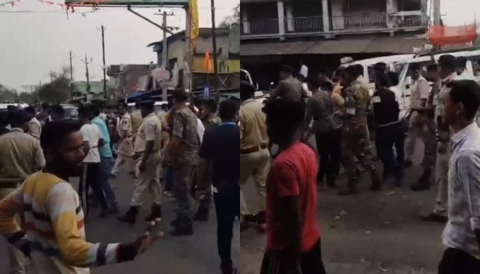 Jharkhand: Muslims pelt stones at Ram Navami procession in Dhanbad, police tie Hindus with rope and parade them like criminals, NHRC issues notice