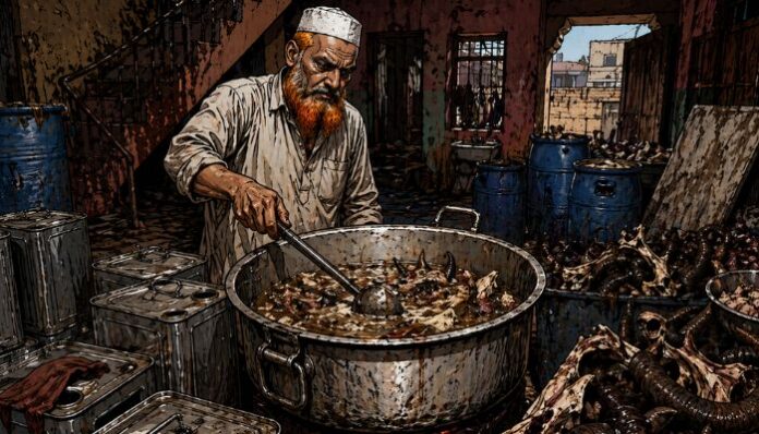 Officials raid Anwar Qureshi’s fake ghee unit near Begum Park in Khandwa.