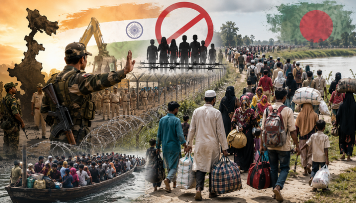 Illegal Bangladeshi immigrants are arriving at the border to return to Bangladesh.