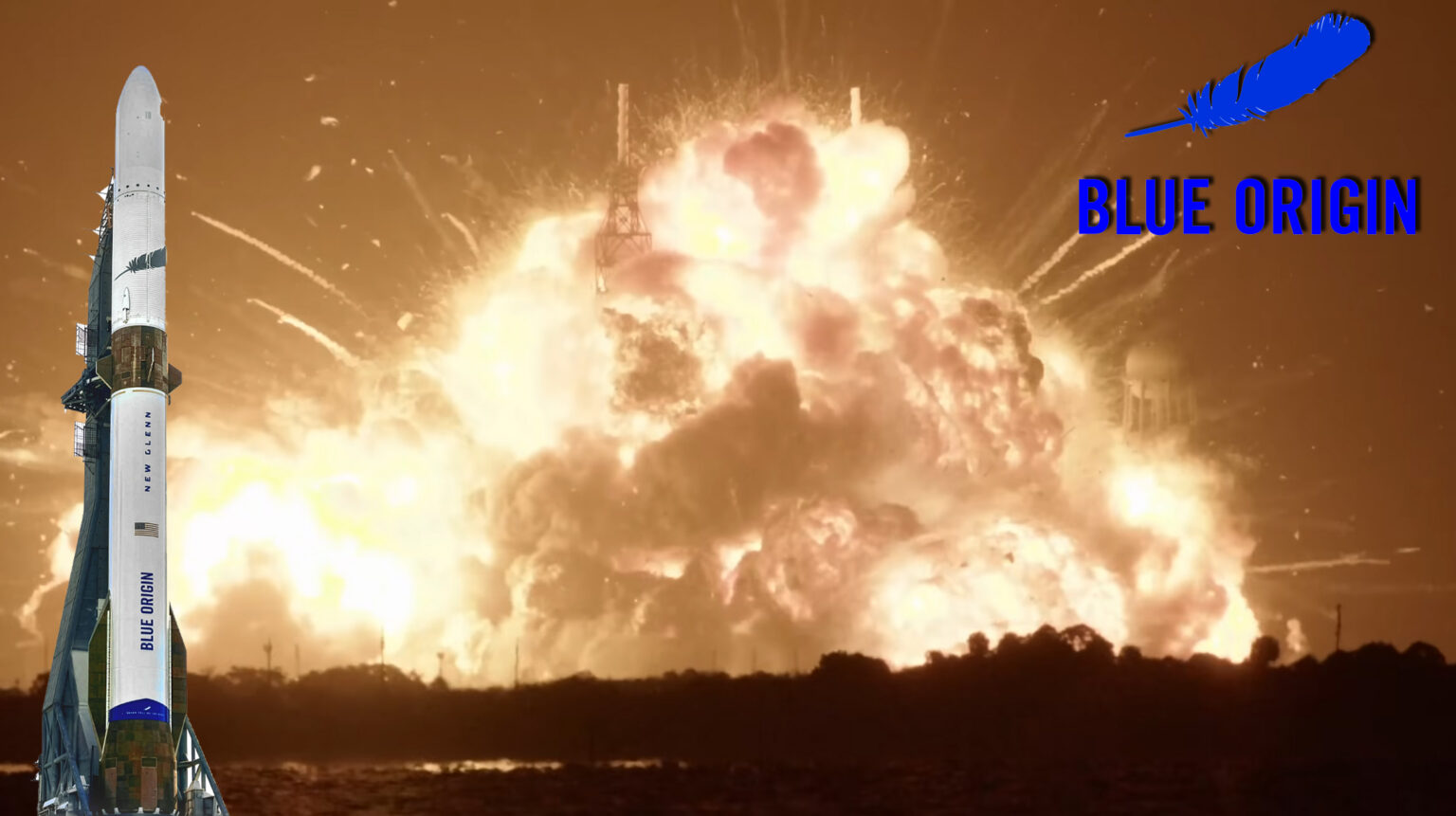 Blue Origin's massive New Glenn rocket explodes at launch pad during ...