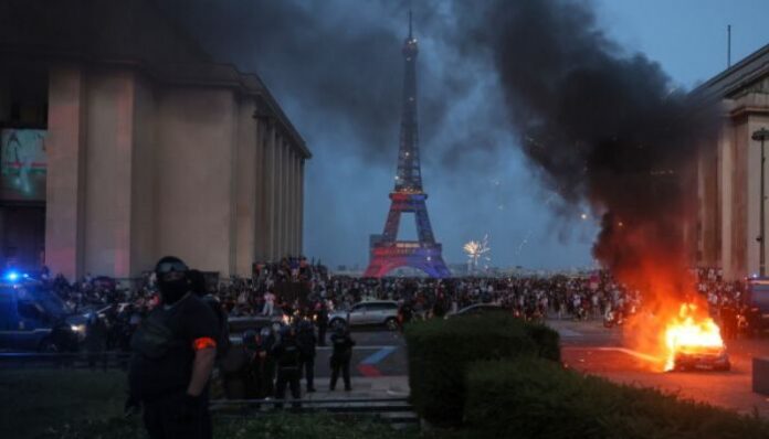 Violence broke out across France after PSG defeated Arsenal in the Champions League final, leading to more than 400 arrests.