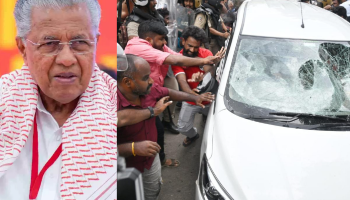 Following the ED raid, CPI(M) workers carried out violence outside Pinarayi Vijayan's house.